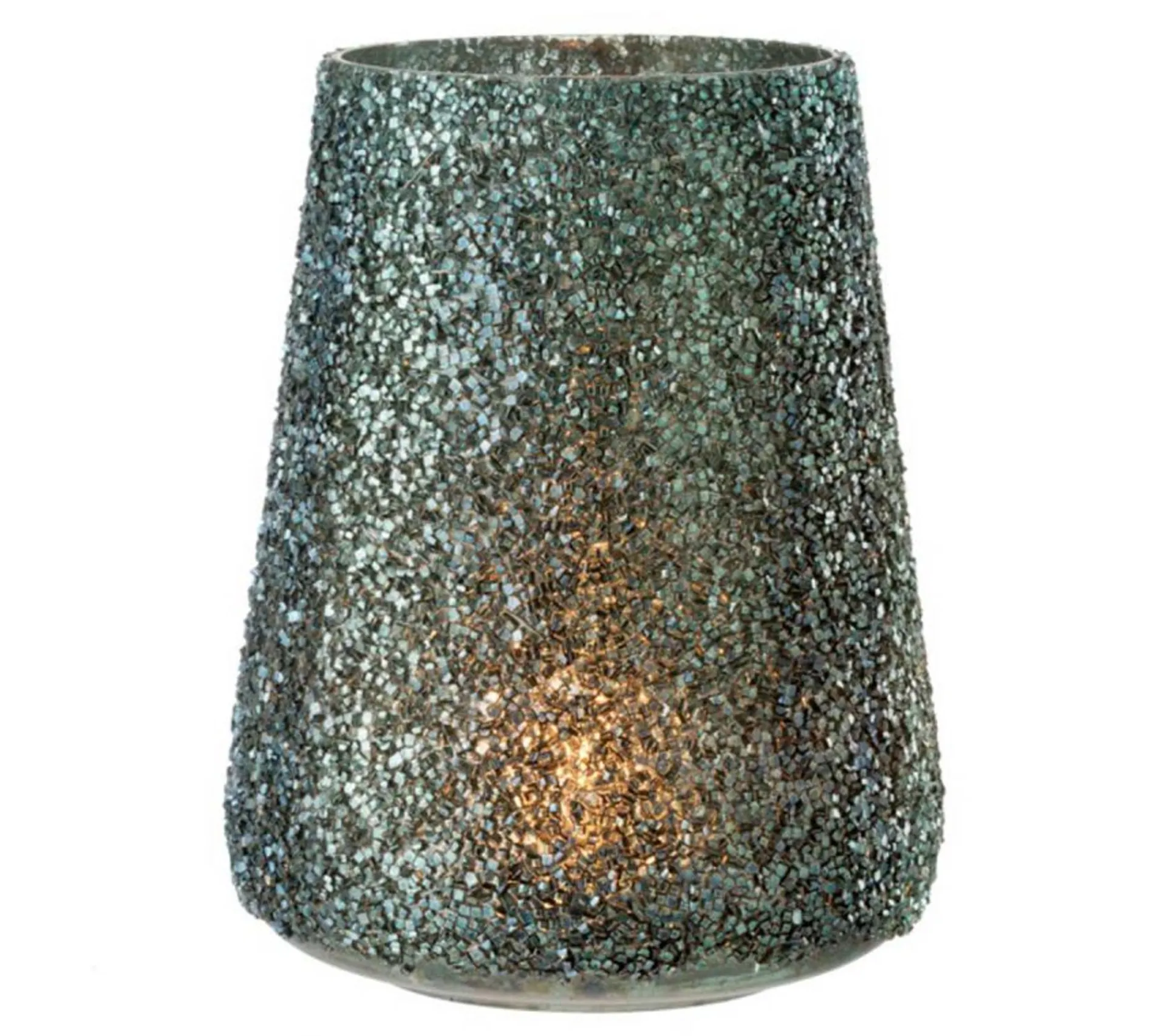 Cheap * Photophore En Verre "Paillettes" 23Cm Vert