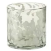 Sale * Photophore En Verre "Tache" 12Cm Gris Et Blanc