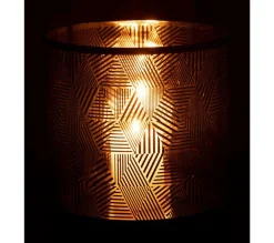 Cheap * Photophore En Verre "Triangle Raye" 24Cm Marron