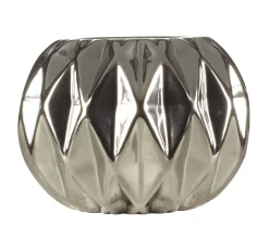 Online * Photophore H. 6,5 Cm Origami Silver
