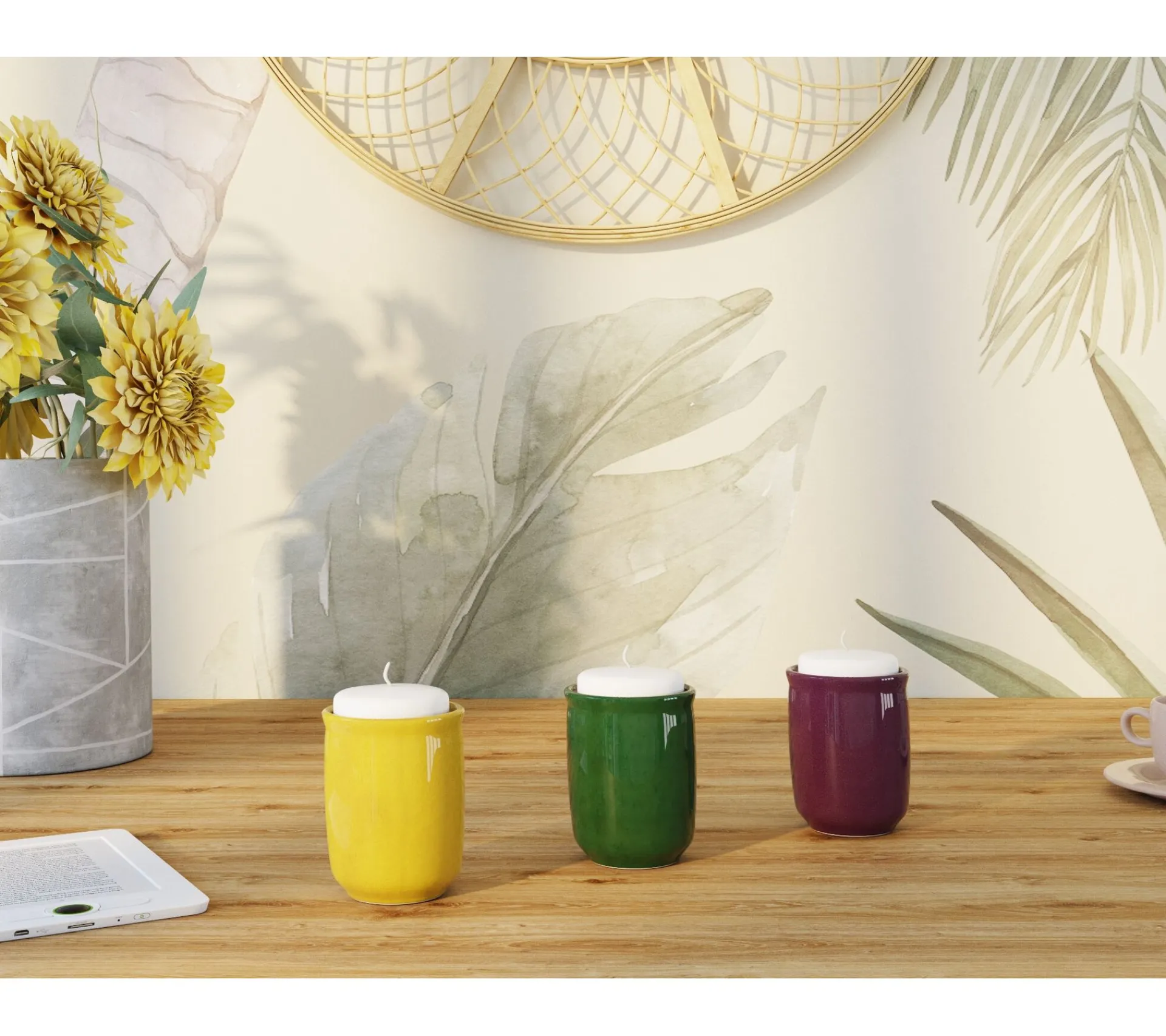 Clearance * Photophore H9 Cm Lino Jaune