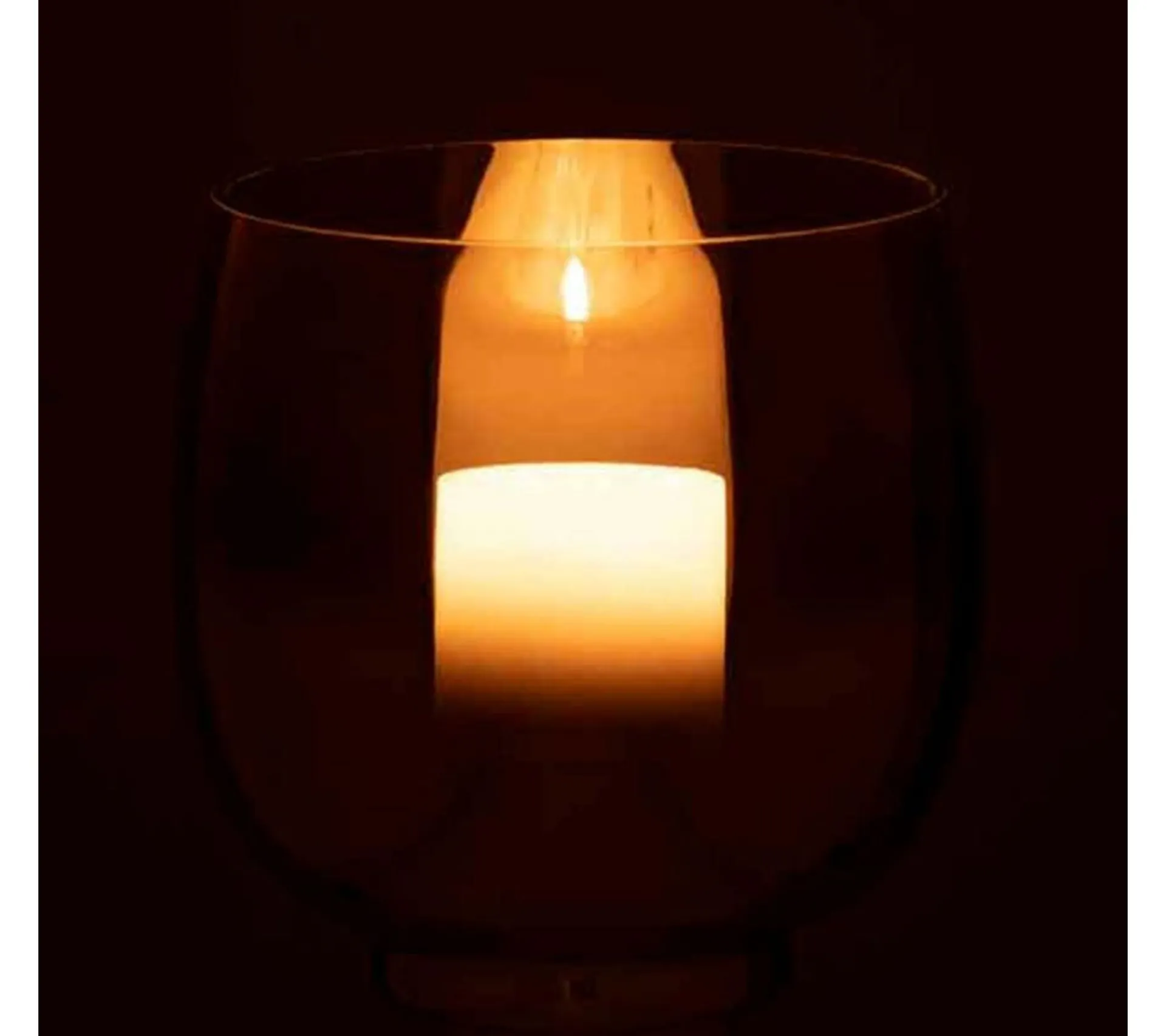 Best * Photophore Rond Déco "Verre Fume" 14Cm Gris