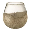 Best Sale * Photophore Rond Design "Perles" 18Cm Or