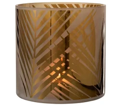 Online * Photophore Rond En Verre "Safari" 25Cm Marron