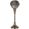 Clearance * Photophore Sur Pied Avec Bijoux "Gilo" 27Cm Gris