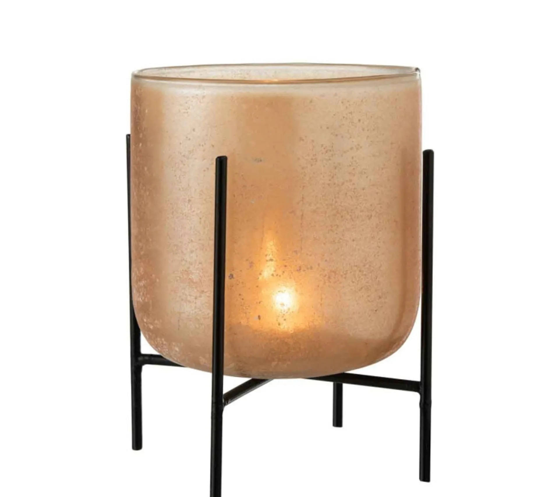 Store * Photophore Sur Pied Déco "Astor" 22Cm Ambre