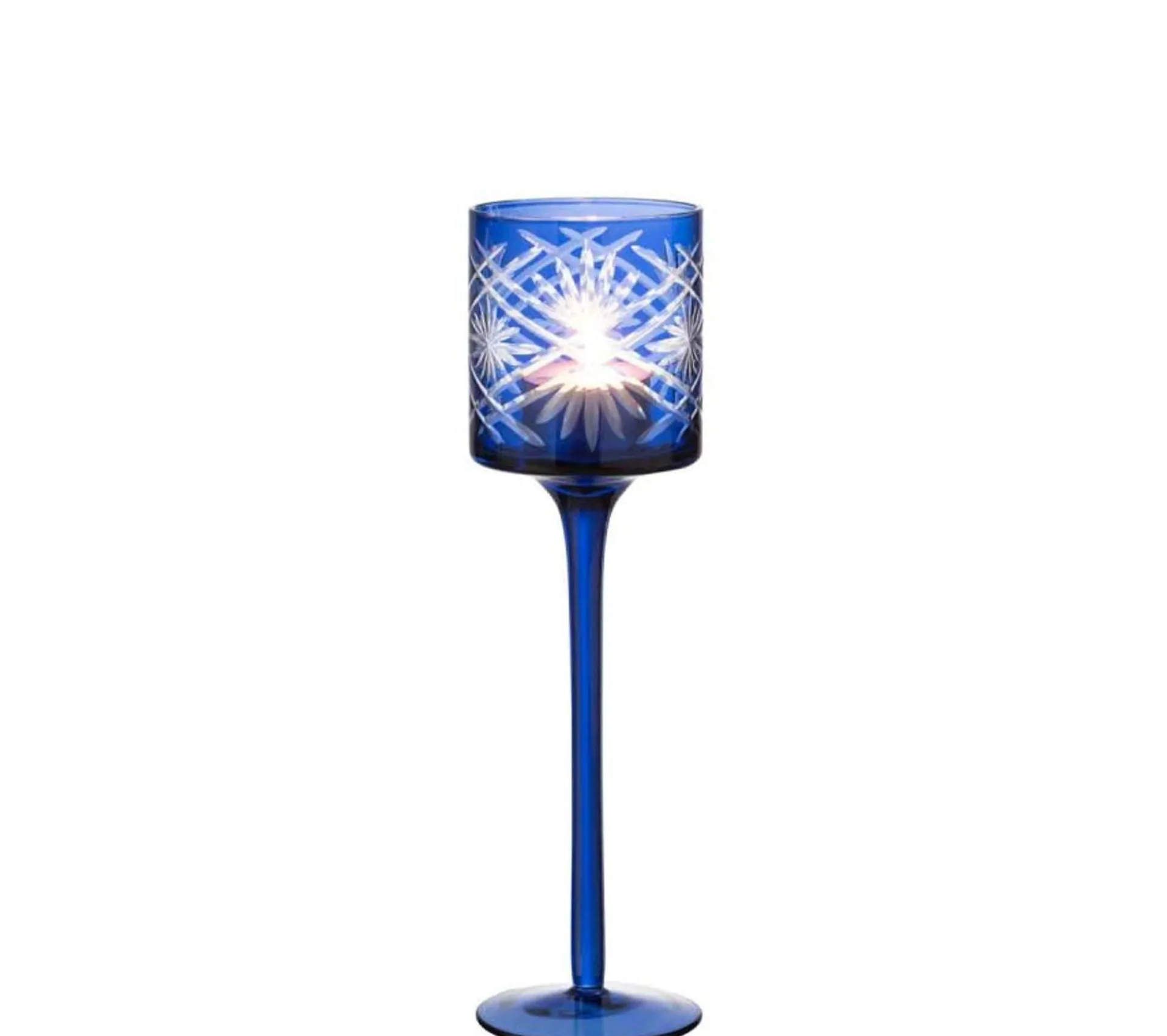 Cheap * Photophore Sur Pied Déco "Santorini" 25Cm Bleu