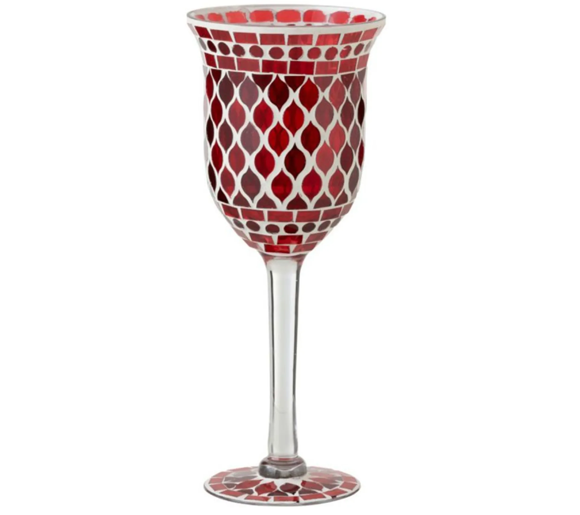 Store * Photophore Sur Pied "Mosaique" 40Cm Rouge