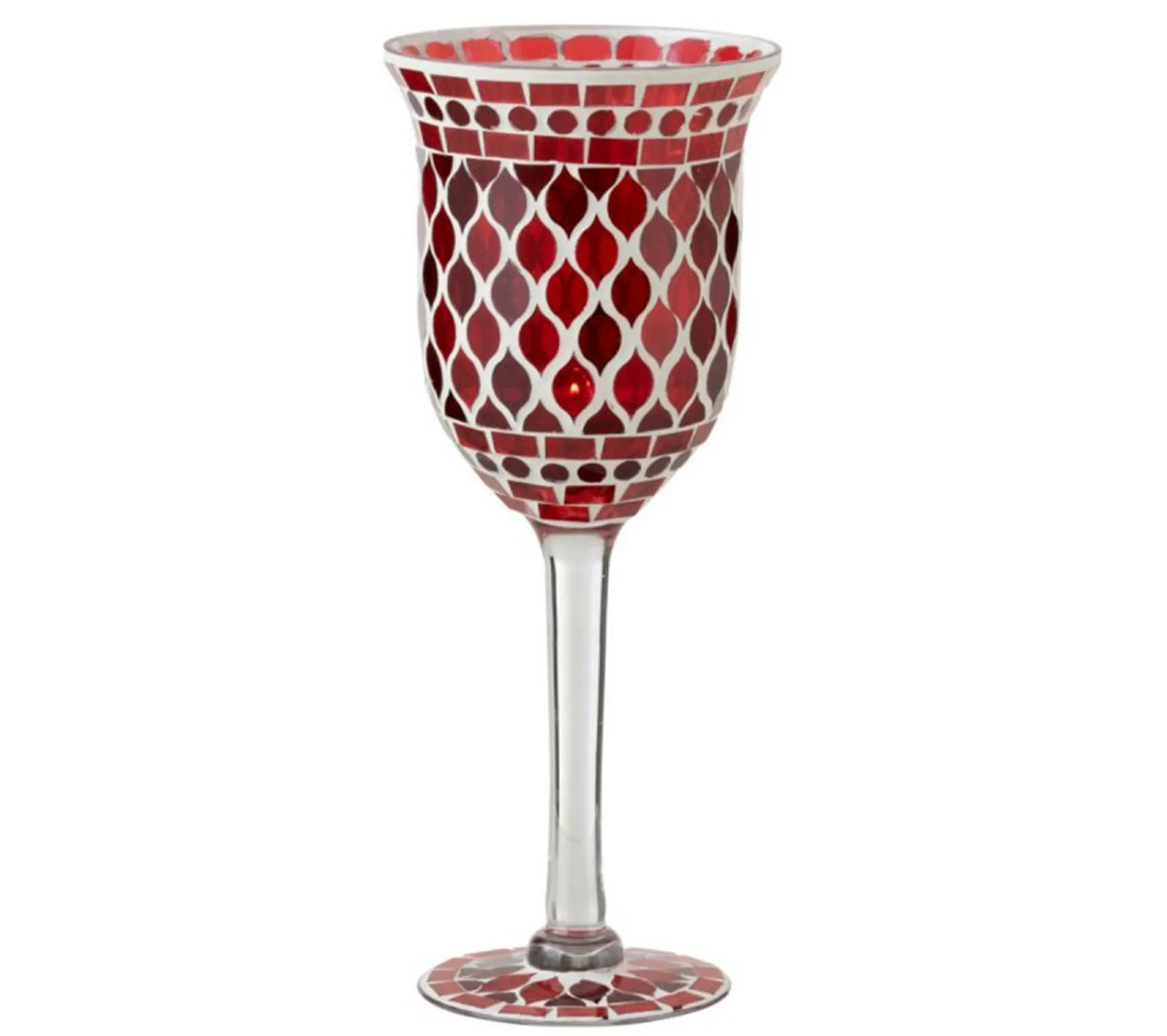 Store * Photophore Sur Pied "Mosaique" 40Cm Rouge
