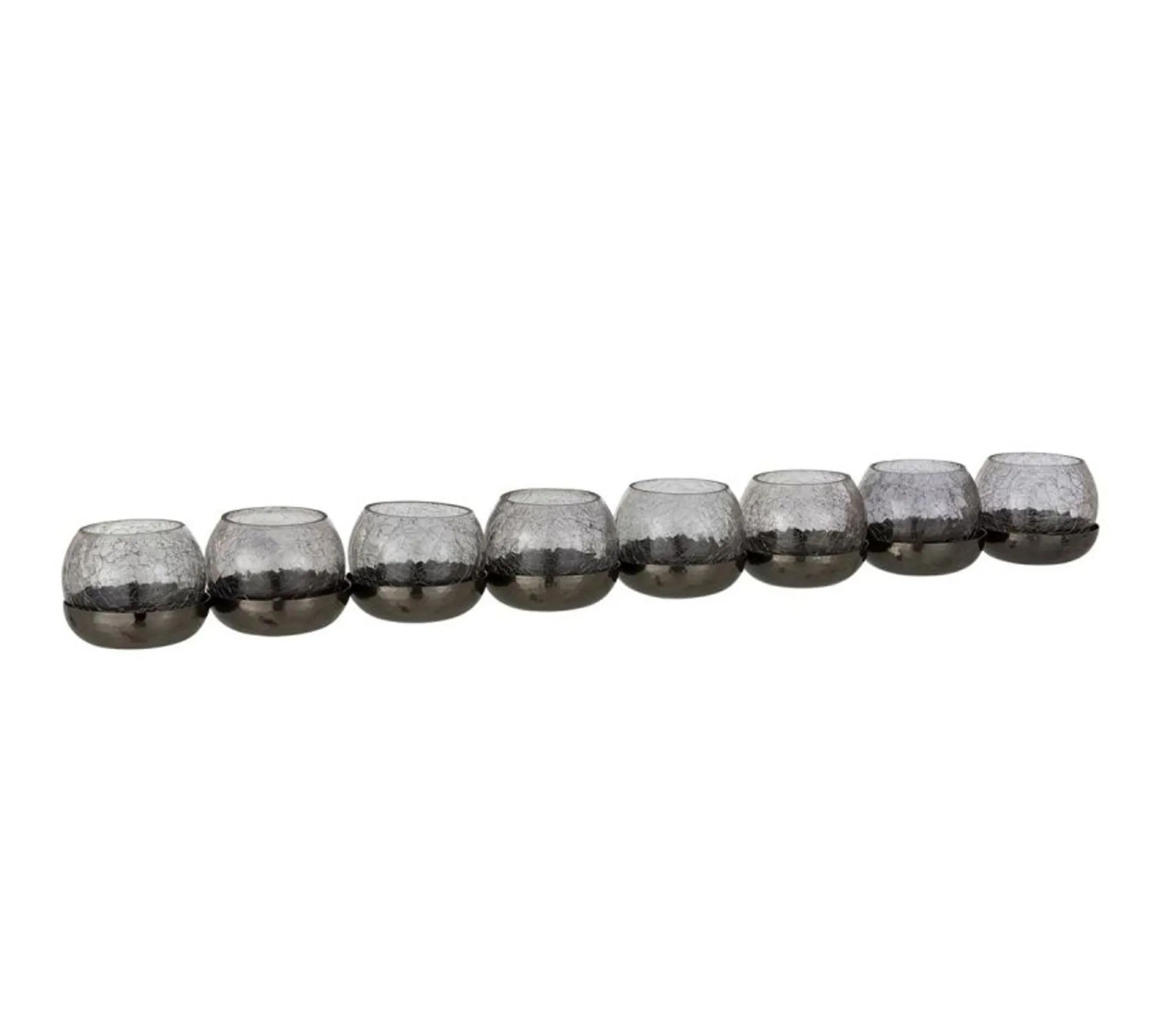 Store * Photophore Verre Craquele "8 Boules" 71Cm Noir
