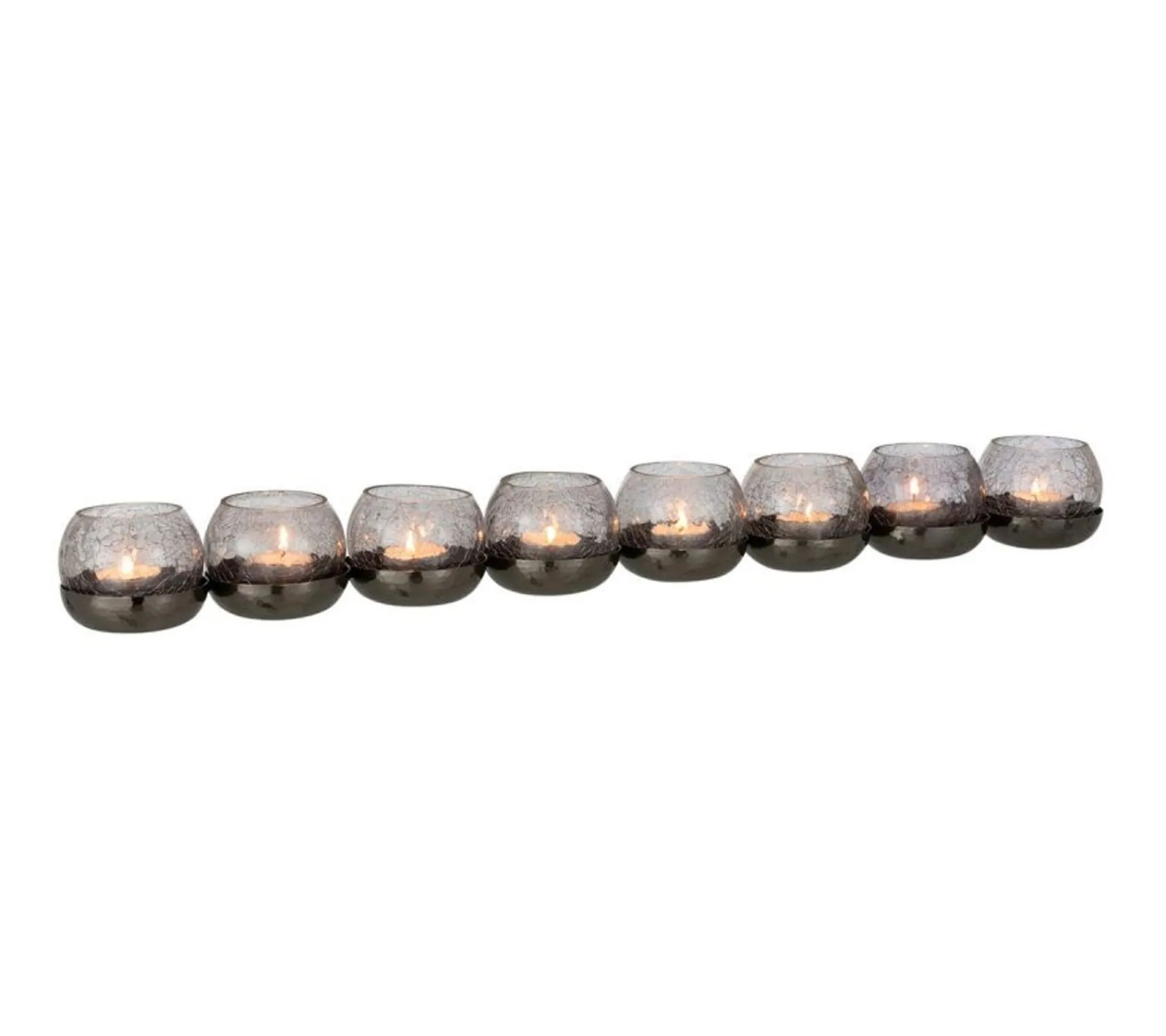 Store * Photophore Verre Craquele "8 Boules" 71Cm Noir