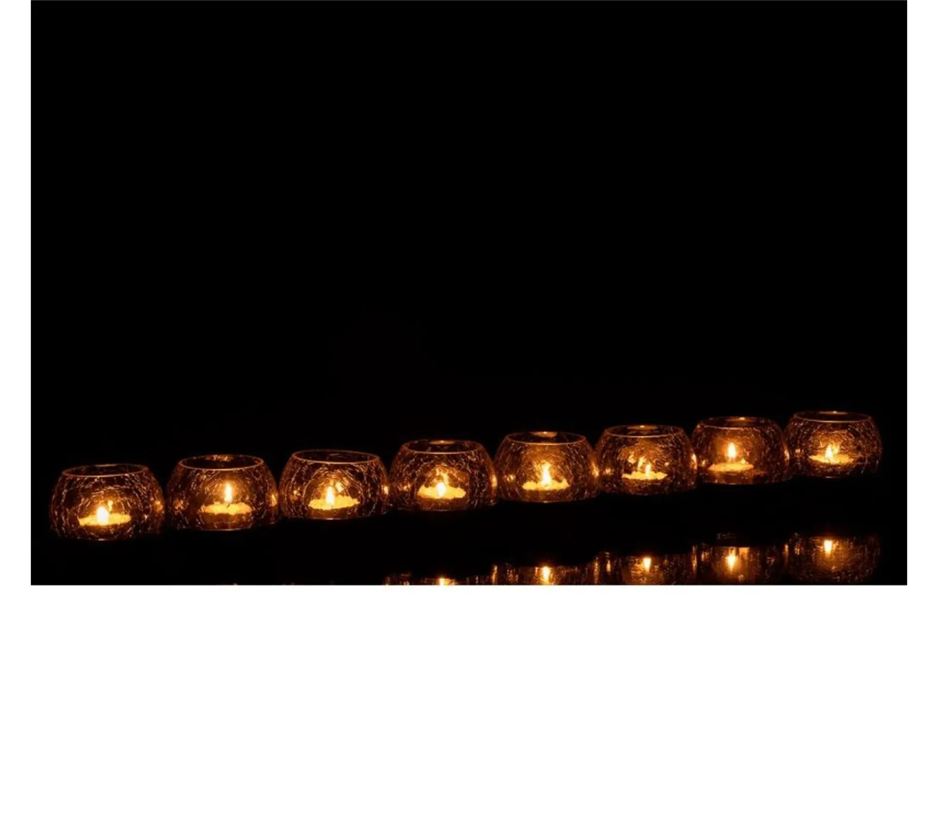 Store * Photophore Verre Craquele "8 Boules" 71Cm Noir