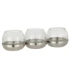 Online * Photophore Verre Craquele "3 Boules" 27Cm Argent