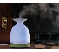 Best Sale PURLINE Diffuseur D'Aromes Par Ultrasons 12W Avec Led En Verre Blanc