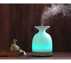 Best Sale PURLINE Diffuseur D'Aromes Par Ultrasons 12W Avec Led En Verre Blanc