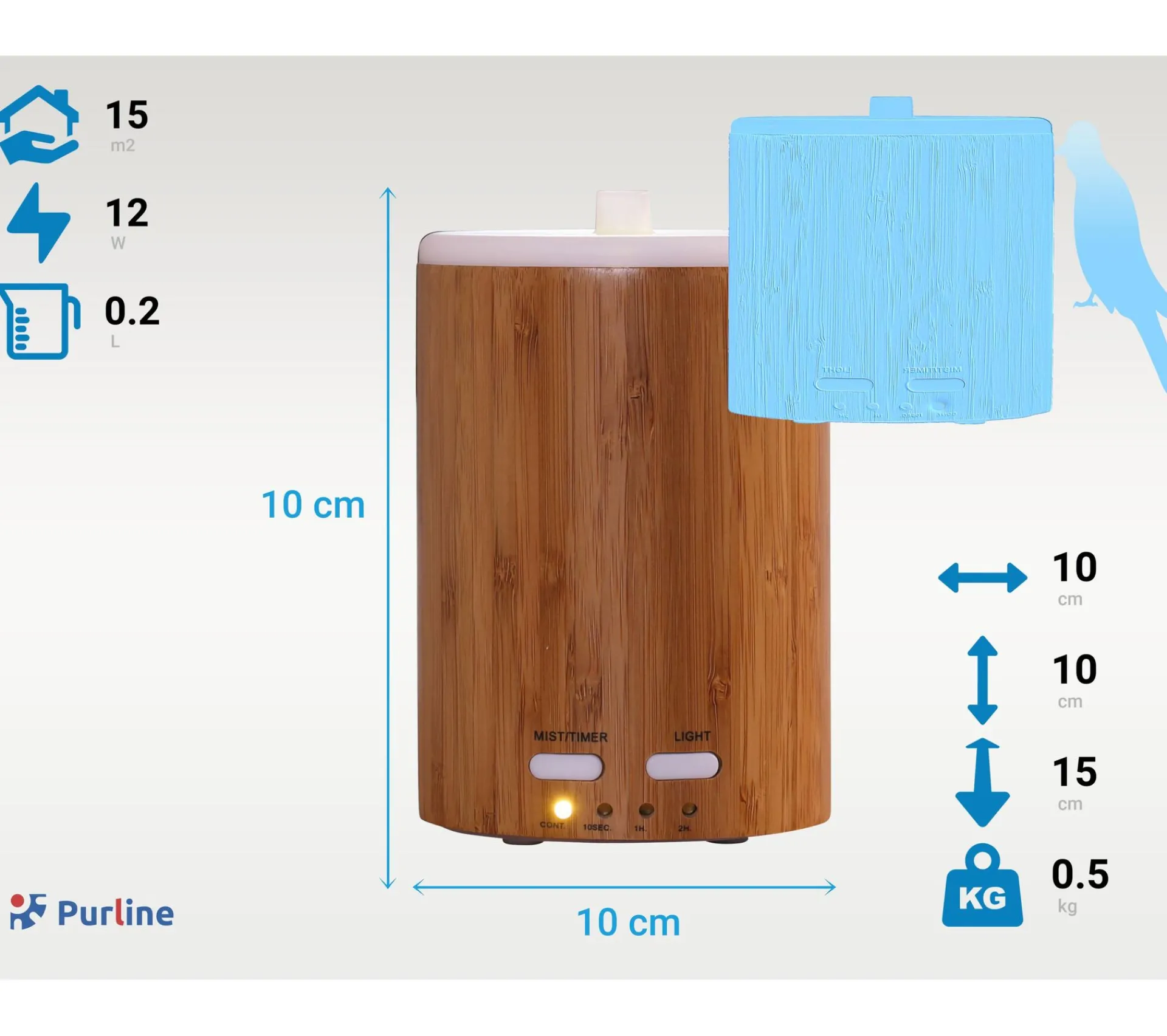 Online PURLINE Diffuseur D'Aromes Par Ultrasons 12W Avec Led En Bambou Brun