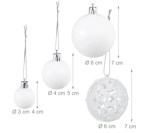 RELAXDAYS Guirlande Et Boule De Sapin^ Boules De Noël En Lot De 50