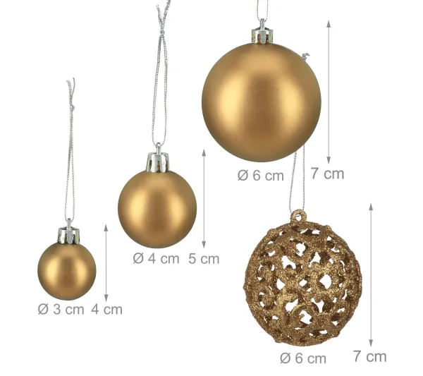 RELAXDAYS Guirlande Et Boule De Sapin^ Boules De Noël En Lot De 50