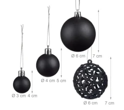 RELAXDAYS Guirlande Et Boule De Sapin^ Boules De Noël En Lot De 50