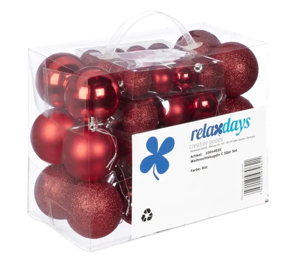 RELAXDAYS Guirlande Et Boule De Sapin^ Boules De Noël En Lot De 50