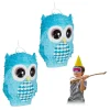 RELAXDAYS Anniversaire Et Autres Fêtes^ Pinata Hibou Bleue En Lot De 2