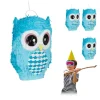 RELAXDAYS Anniversaire Et Autres Fêtes^ Pinata Hibou Bleue En Lot De 4