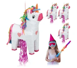 RELAXDAYS Anniversaire Et Autres Fêtes^ Pinata Licorne En Lot De 4