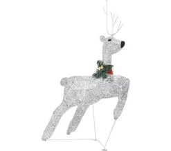 Sale * Renne Et Traineau De Décoration Noël 100 Led Exterieur Argente