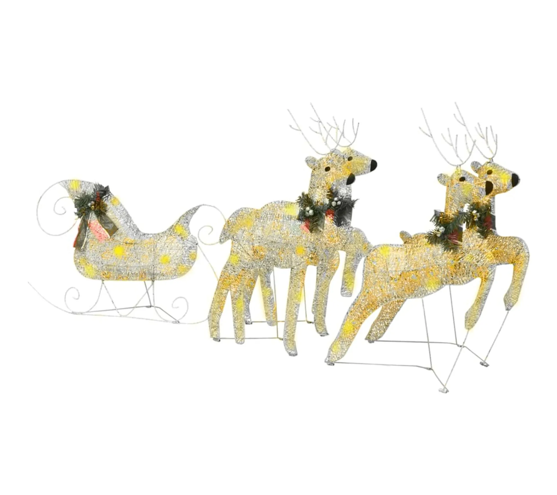 Cheap * Renne Et Traineau De Décoration De Noël 100 Led Exterieur Dore