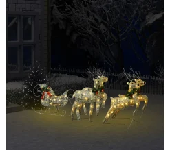 Cheap * Renne Et Traineau De Décoration De Noël 100 Led Exterieur Dore