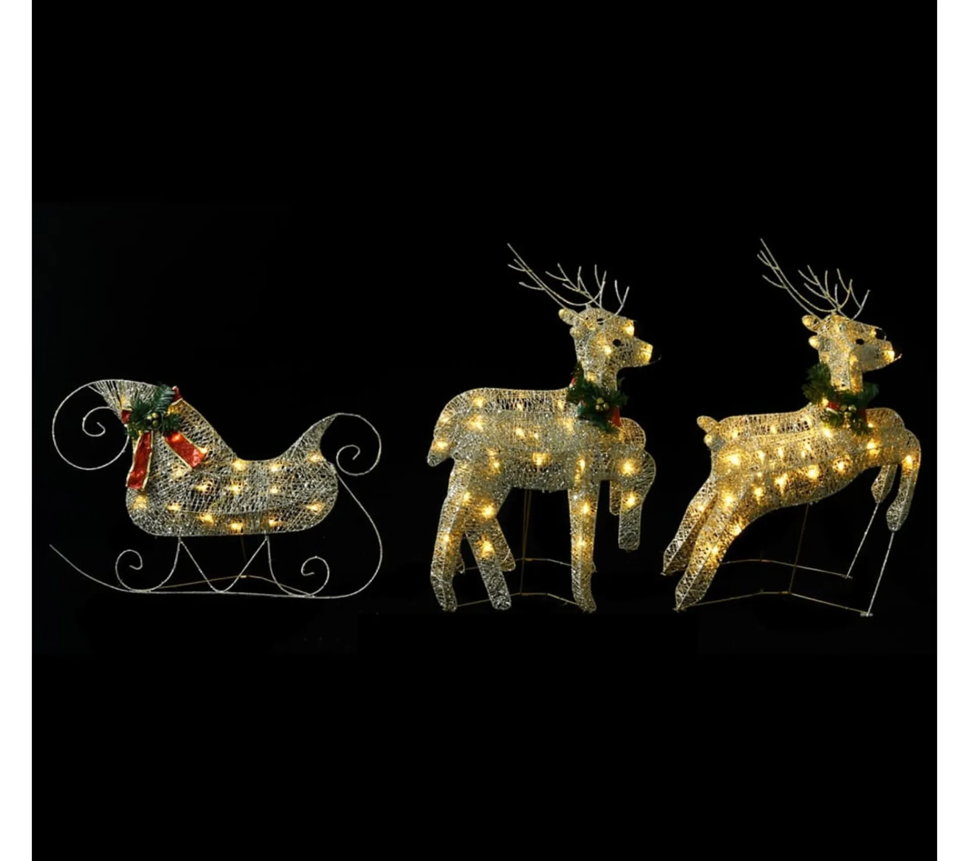 Cheap * Renne Et Traineau De Décoration De Noël 100 Led Exterieur Dore