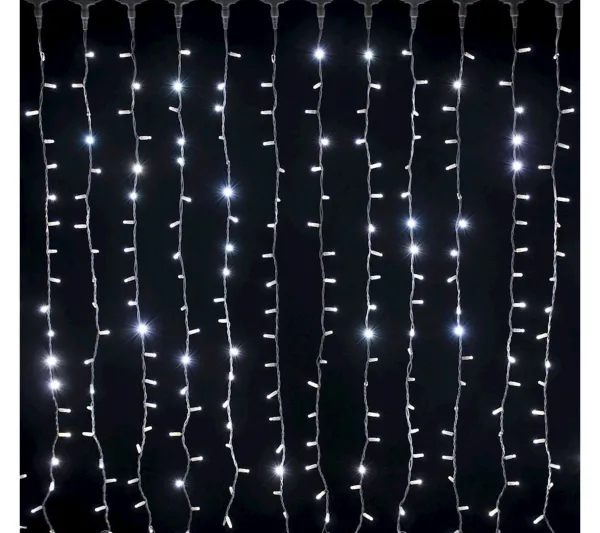 * Guirlande Et Boule De Sapin^Rideau Lumineux Raccordable Noël Ixia - 2 X 1,5 Metres - Blanc Froid