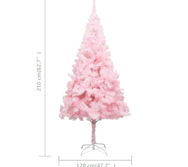 * Sapin Et Accessoire^Sapin De Noël Artificiel Avec Support Rose 213 Cm Pvc