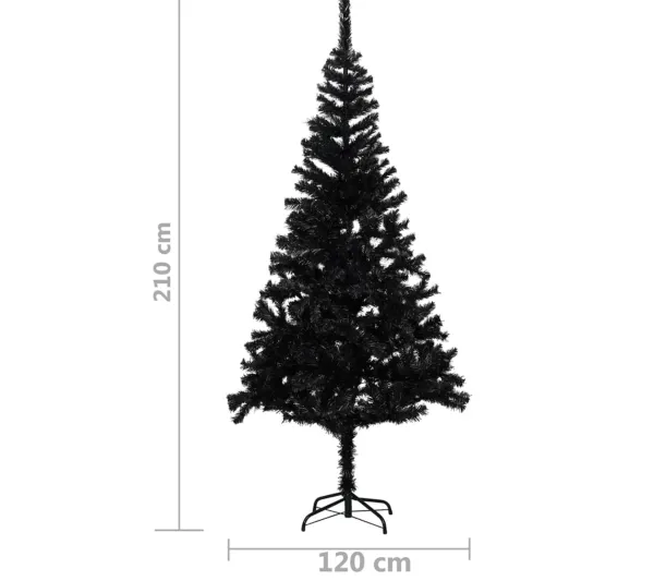 * Sapin Et Accessoire^Sapin De Noël Artificiel Avec Support Noir 213 Cm Pvc