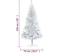 * Sapin Et Accessoire^Sapin De Noël Artificiel Avec Support Argente 152 Cm Pet