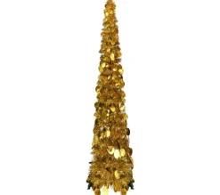 * Sapin Et Accessoire^Sapin De Noël Artificiel Escamotable Dore 129 Cm Pet