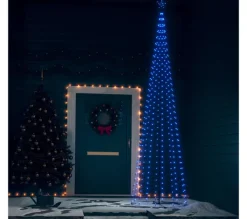 * Guirlande Et Boule De Sapin^Sapin De Noël C Ne 400 Led Bleu 100X360 Cm