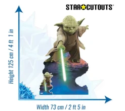 STAR CUTOUTS Anniversaire Et Autres Fêtes^ Figurine En Carton Star Wars - Yoda Et Son Sabre Laser - Hauteur 125 Cm