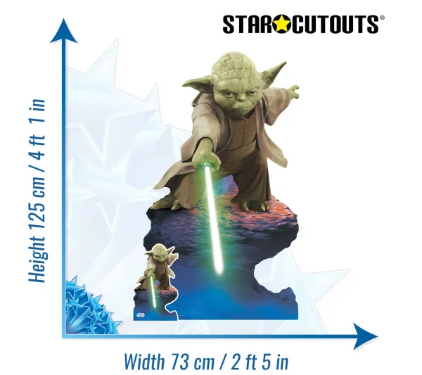 STAR CUTOUTS Anniversaire Et Autres Fêtes^ Figurine En Carton Star Wars - Yoda Et Son Sabre Laser - Hauteur 125 Cm