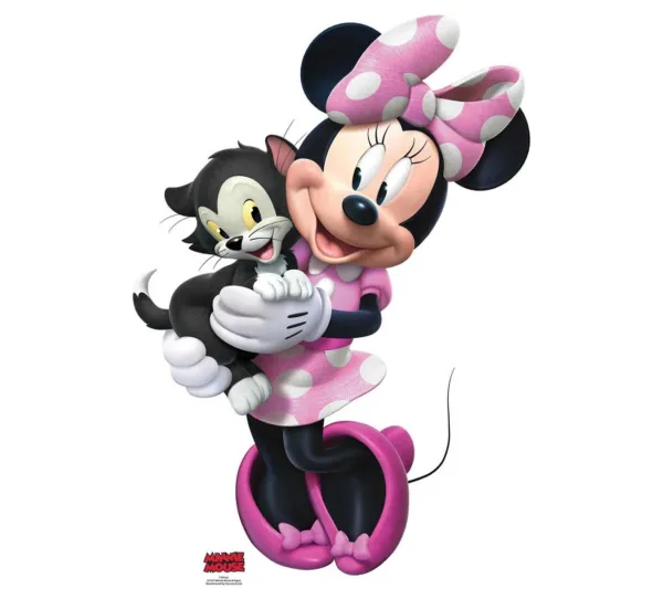 STAR CUTOUTS Anniversaire Et Autres Fêtes^ Figurine En Carton Disney Minnie Avec Une Robe Rose A Pois Blanc Et Le Chaton Figaro Qui Sourient 8