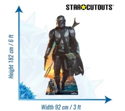 STAR CUTOUTS Anniversaire Et Autres Fêtes^ Figurine En Carton - The Mandalorian Et Bebe Yoda Grogu - Hauteur 182 Cm