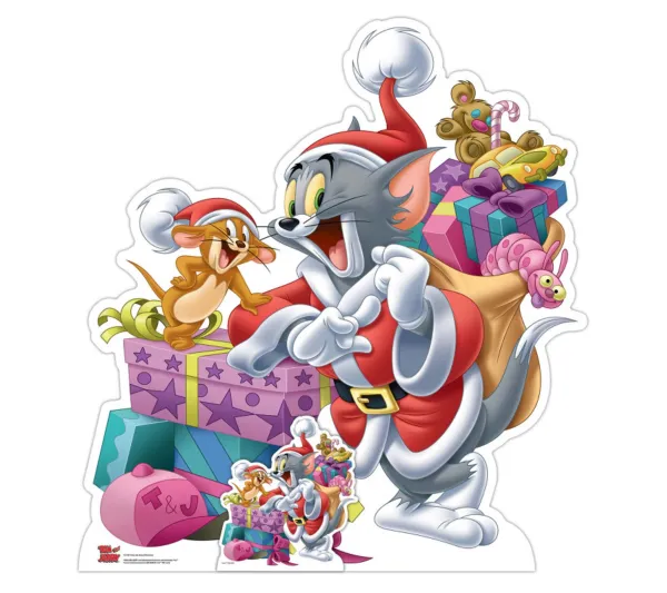 STAR CUTOUTS Anniversaire Et Autres Fêtes^ Figurine En Carton - Noël - Tom Et Jerry - Cadeaux De Noël - Hauteur 93 Cm