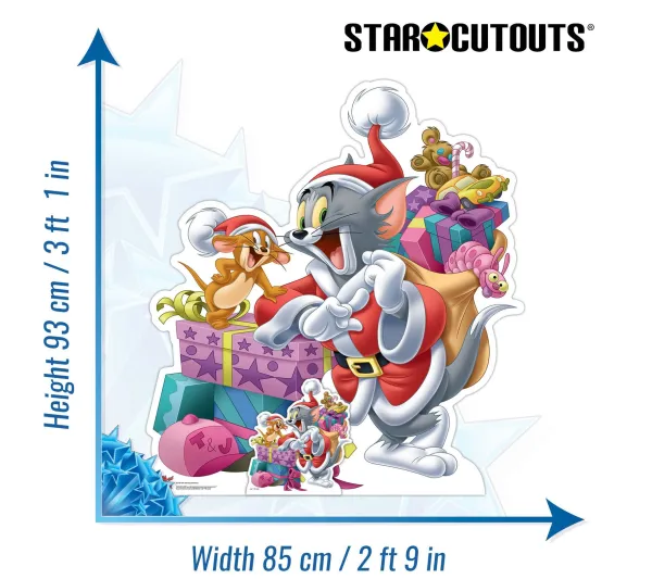 STAR CUTOUTS Anniversaire Et Autres Fêtes^ Figurine En Carton - Noël - Tom Et Jerry - Cadeaux De Noël - Hauteur 93 Cm
