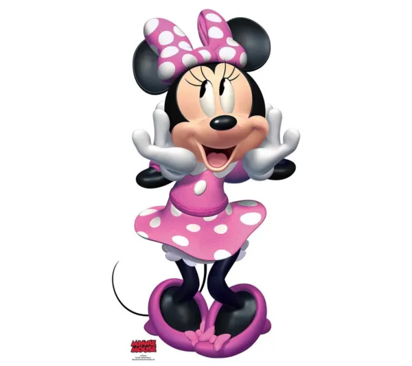 STAR CUTOUTS Anniversaire Et Autres Fêtes^ Figurine En Carton Disney Minnie Avec Une Robe Rose A Pois Blanc, Qui Fait Un Grand Sourire 89 Cm
