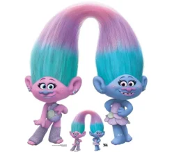 STAR CUTOUTS Anniversaire Et Autres Fêtes^ Figurine En Carton Sisters Satin Et Chenile Trolls World Tour 111 Cm