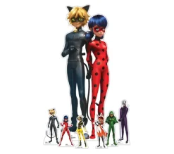 STAR CUTOUTS Anniversaire Et Autres Fêtes^ Lot De Figurines En Carton - Miraculous - Ladybug Et 6 Mini-Figurines - Hauteur 135 Cm