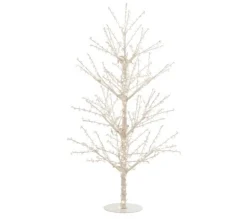 New * Statuette Déco A Led "Arbre Nu Perles" 125Cm Blanc