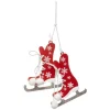 * Guirlande Et Boule De Sapin^Sujet De Noël 2 Patins "Etoile" 10Cm Rouge Et Blanc