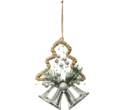 * Guirlande Et Boule De Sapin^Sujet De Noël Cloche "Hors Piste" 13Cm Argent