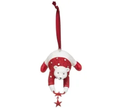* Guirlande Et Boule De Sapin^Sujet De Noël Ours "La Piste" 10Cm Rouge Et Blanc